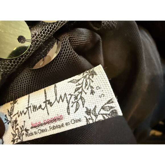 Free People Black Paillette Intimately Sequin Dress Small Petite - Picture 5 of 5